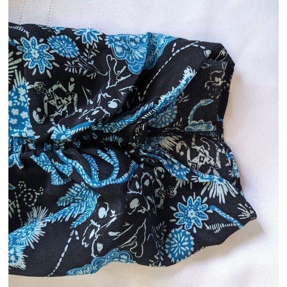 TANYA TAYLOR Raven Paisley Blue Floral Long Sleeve MiniDress w/Auth Sticker Sz 8 - Picture 6 of 10